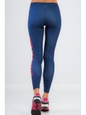 Dark blue leggings with red inscription 13930 - Online store - Boutique